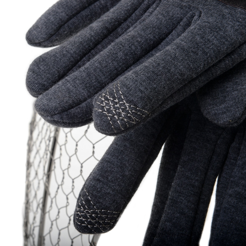 Gants tactile entiers pour homme en laine gris - Falbalas St Junien