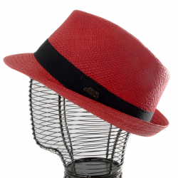 Chapeau Panama femme rouge