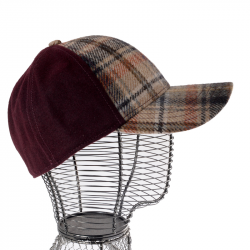 Stetson casquette homme en laine bordeaux ecossais