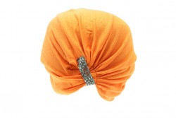 turban femme orange