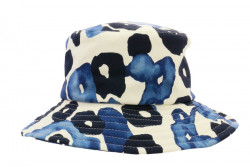 chapeau femme tissu bleu