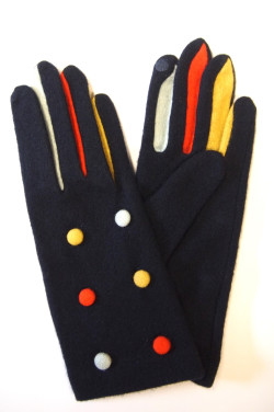 gants femme noir multicolore