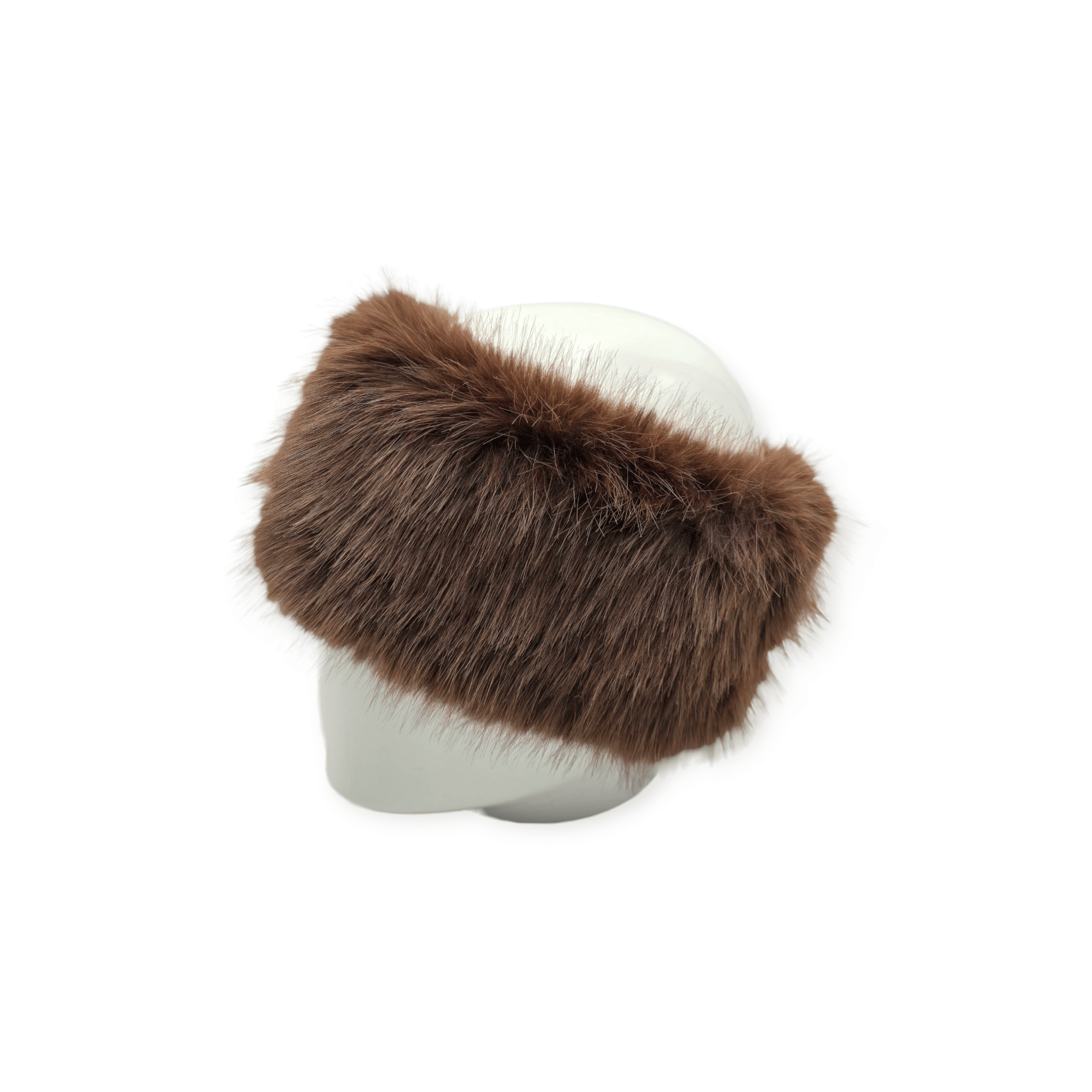 Bandeau effet fourrure marron