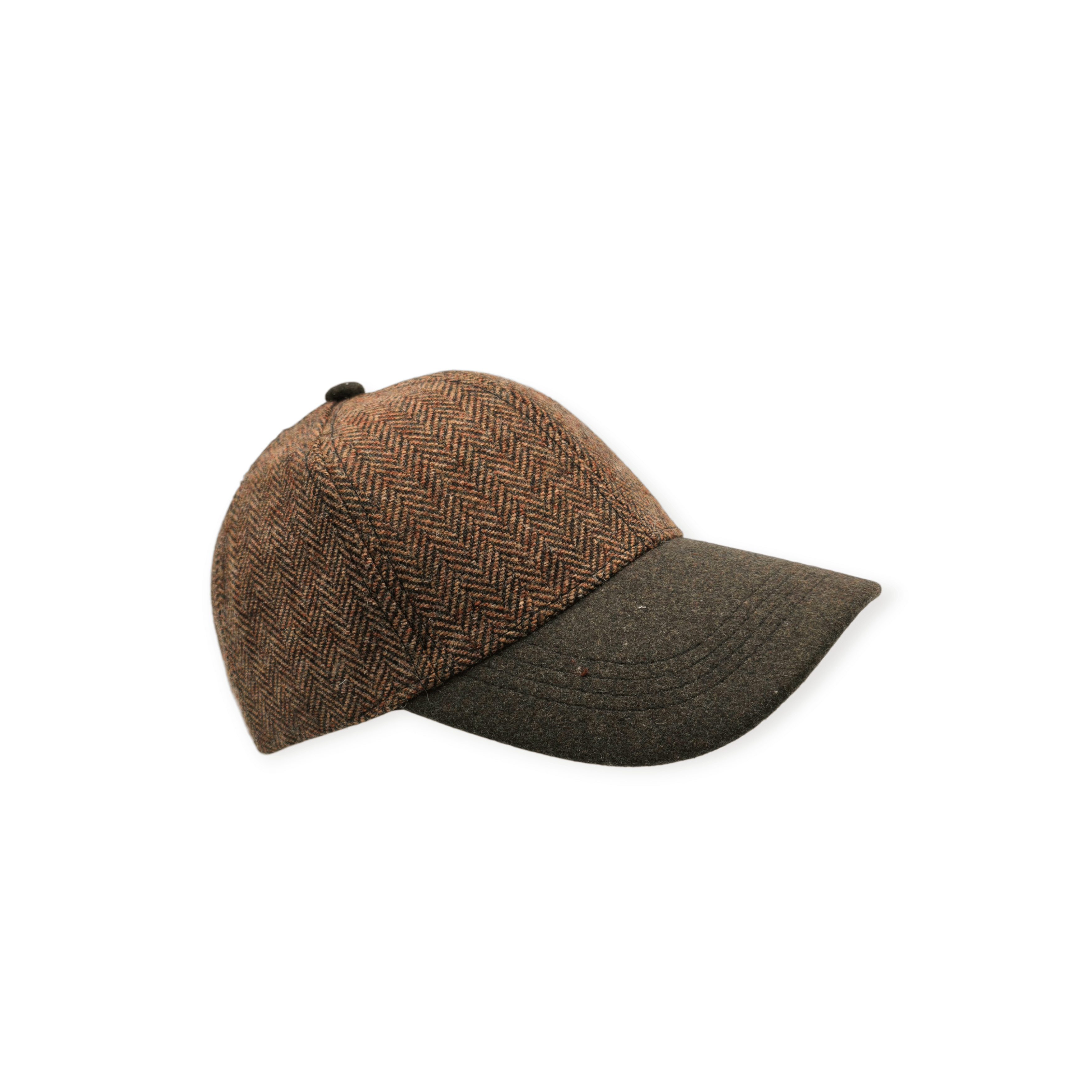 Casquette baseball à chevrons marron