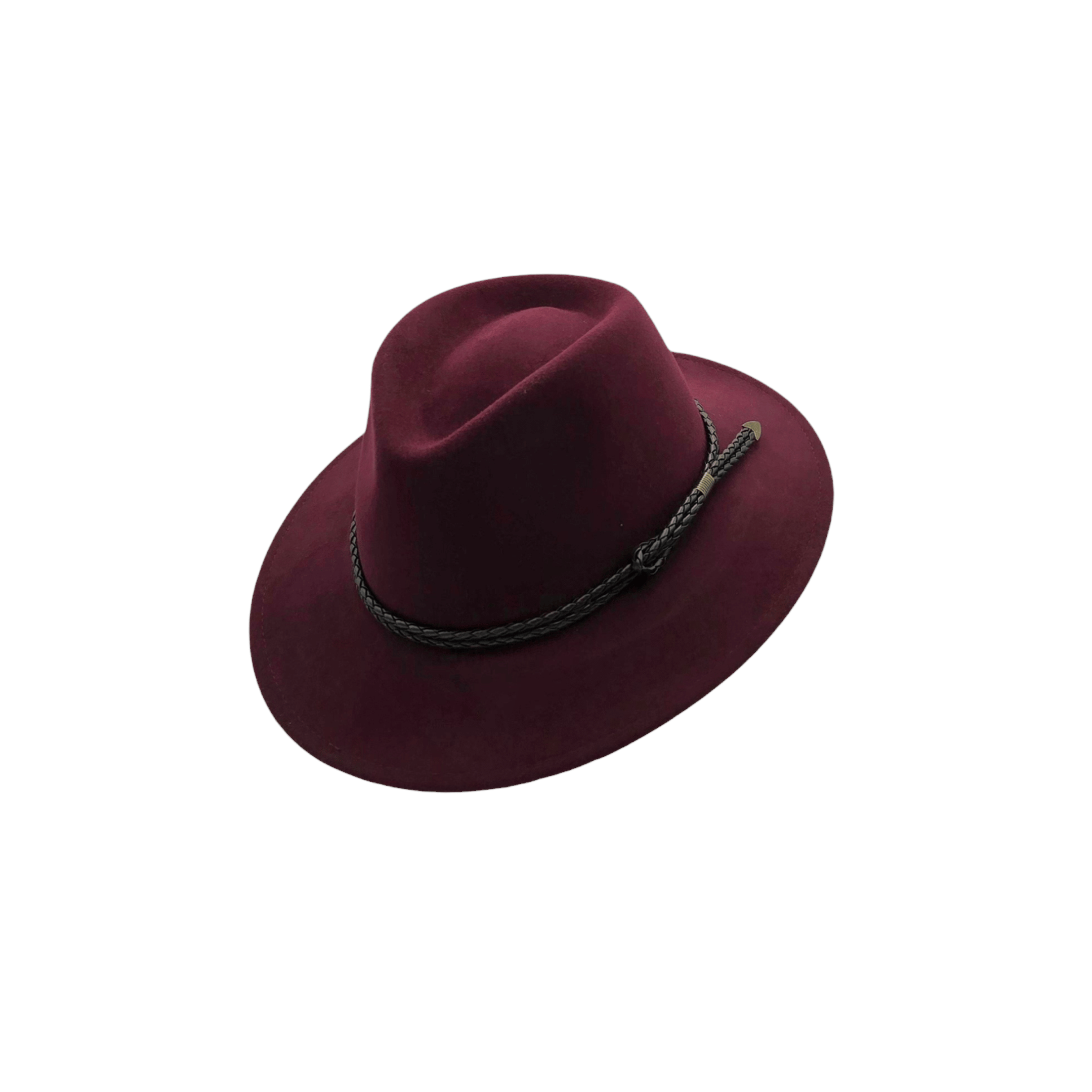 Fedora en feutre bordeaux
