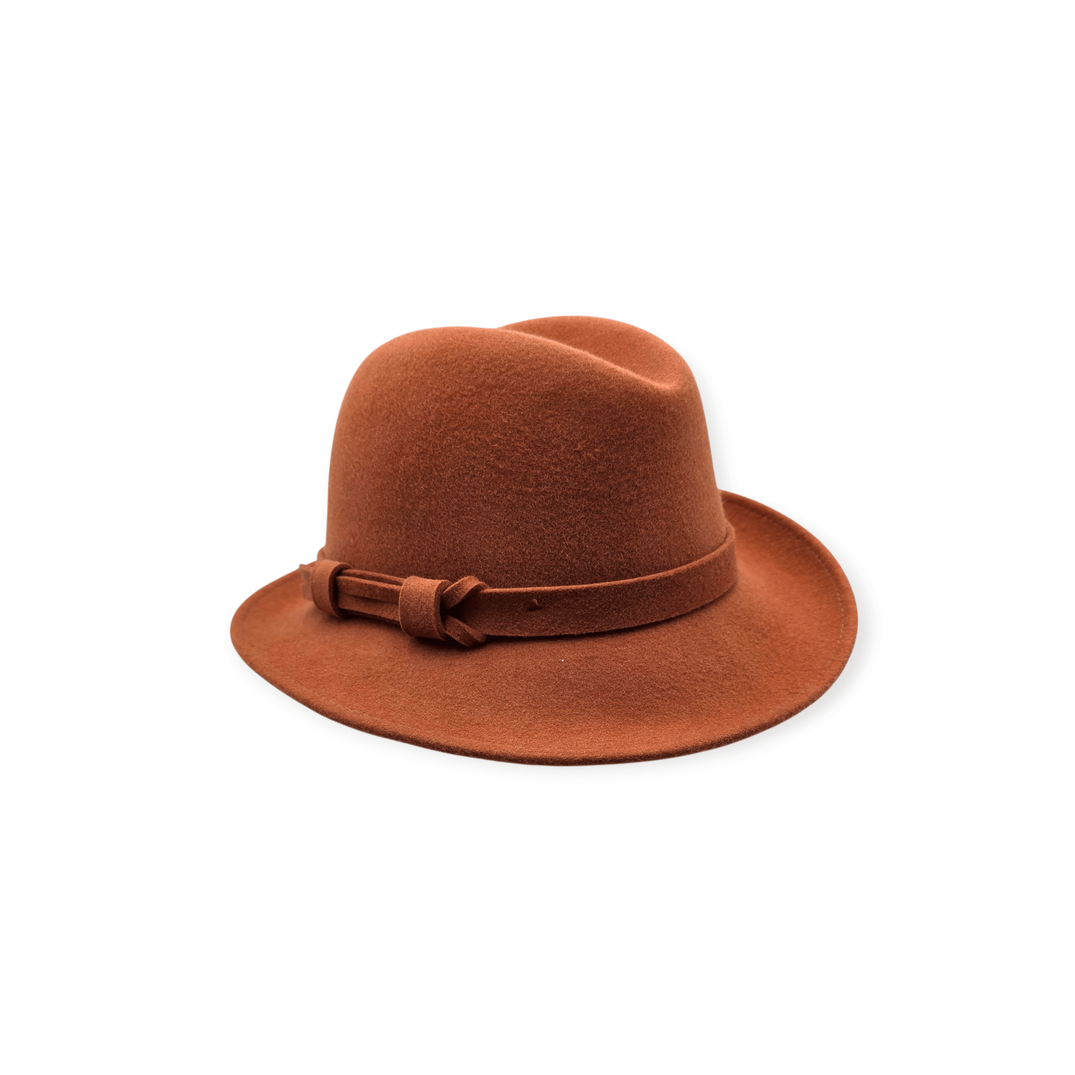Fedora en feutre terracotta